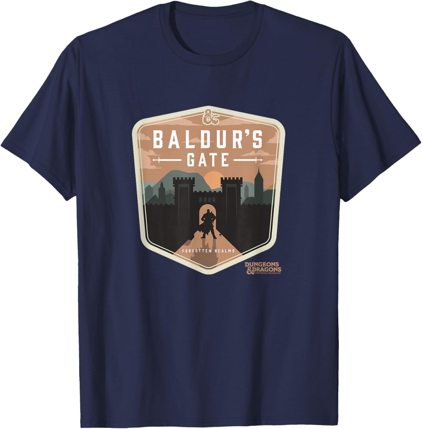 Dungeons & Dragons Baldur's Gate Forgotten Realms Logo T-Shirt - T-Shirt | Navy