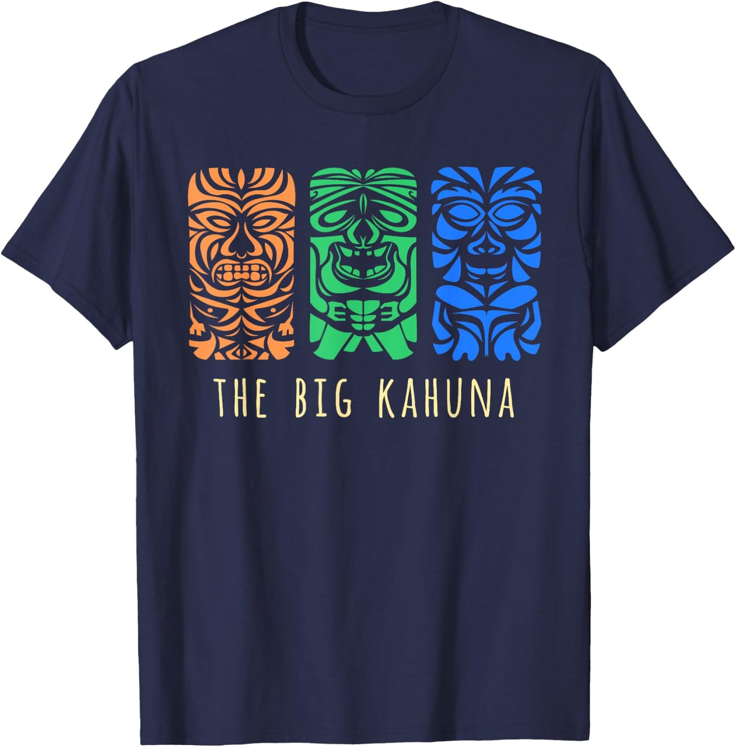 Hawaii Tiki Surfing Polynesian Big Kahuna Retro Hipster T-Shirt - T-Shirt | Navy