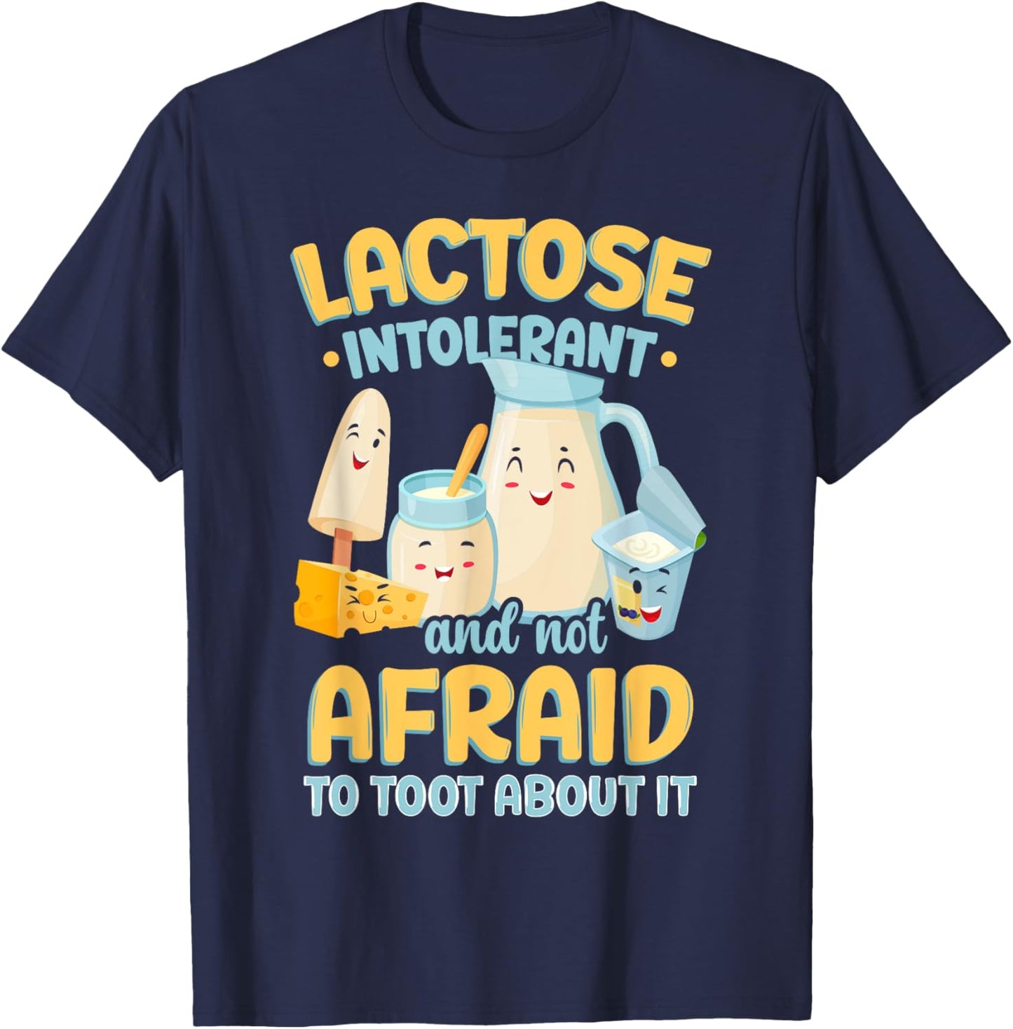 Milk Lactose Intolerant Joke T-Shirt - T-Shirt | Navy