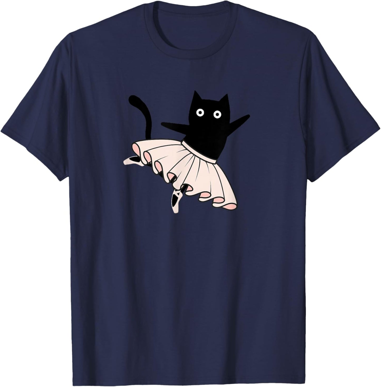 Rahmonty Designs Ballet Cat Lover Dance Recital Funny Black Cat Ballet T-Shirt - T-Shirt | Navy