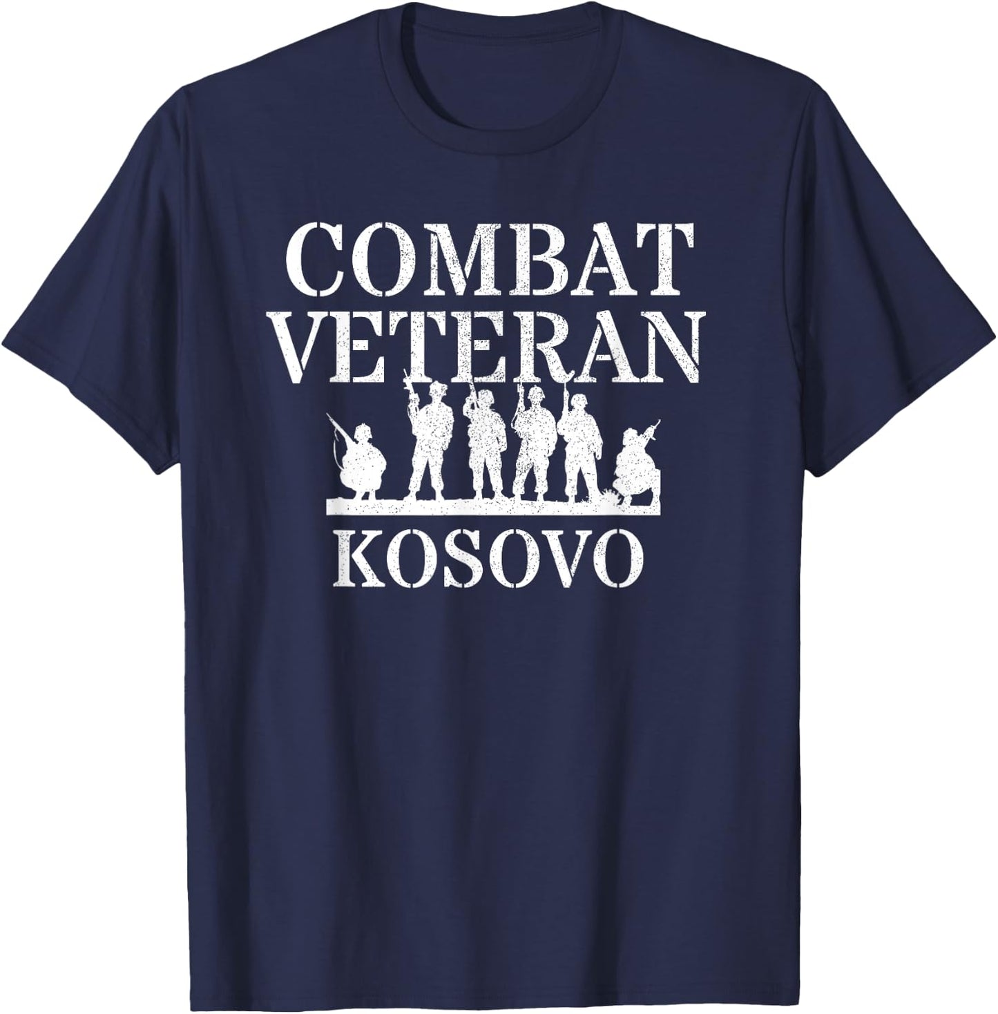 US Military Veterans Day Combat Veteran Kosovo T-Shirt - T-Shirt | Navy