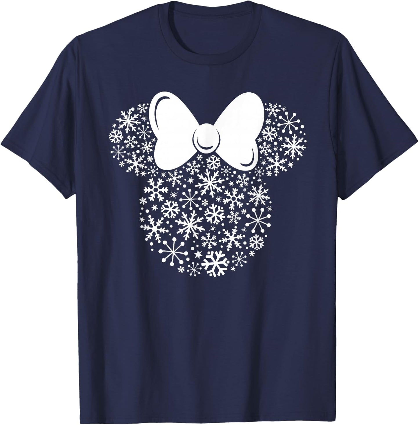 Disney Minnie Mouse Icon Winter Holiday Christmas Snowflakes T-Shirt - T-Shirt | Navy