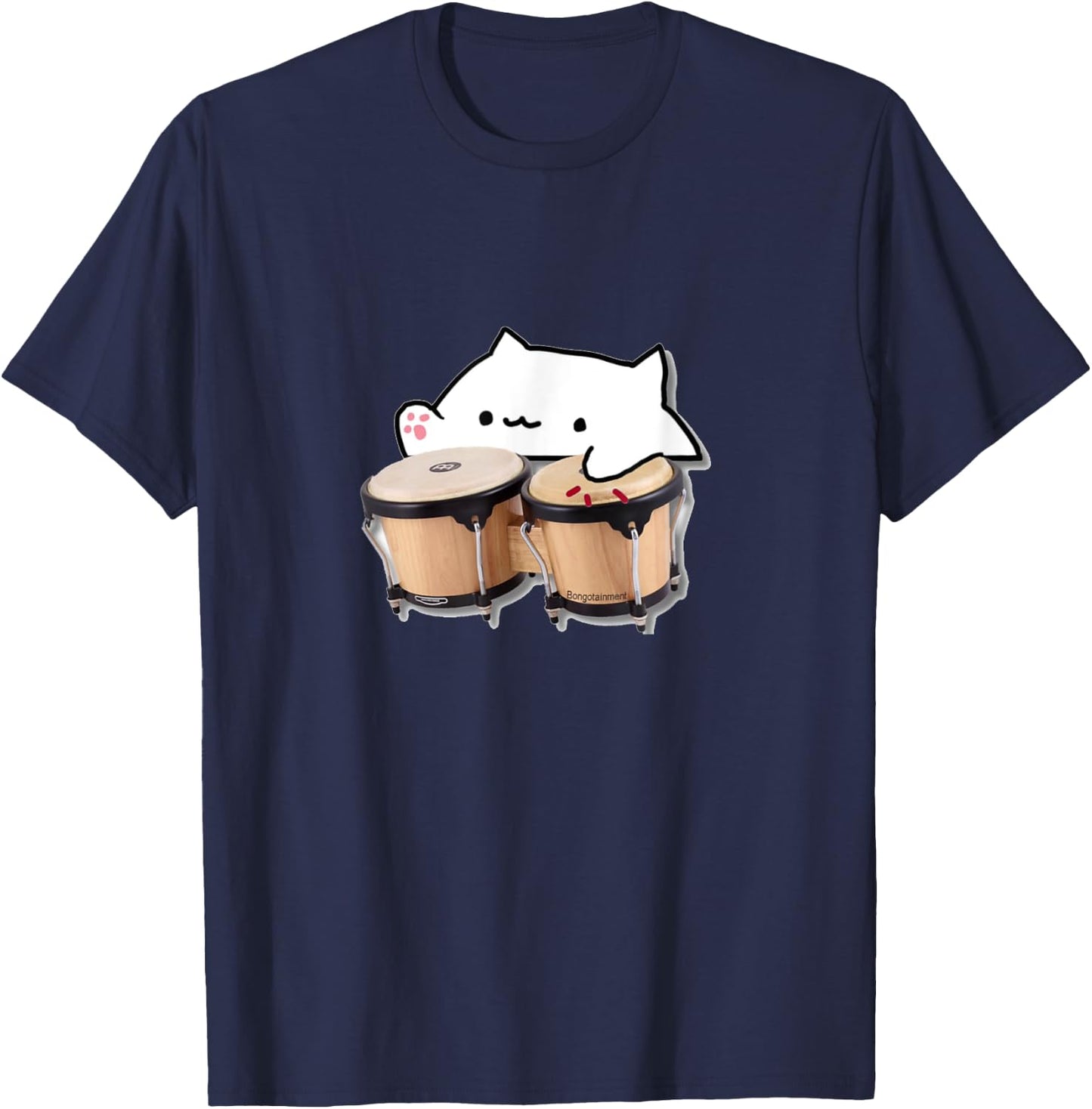 Funny Bongo cat & more meme Men Women Girls Kids T-Shirt - T-Shirt | Navy