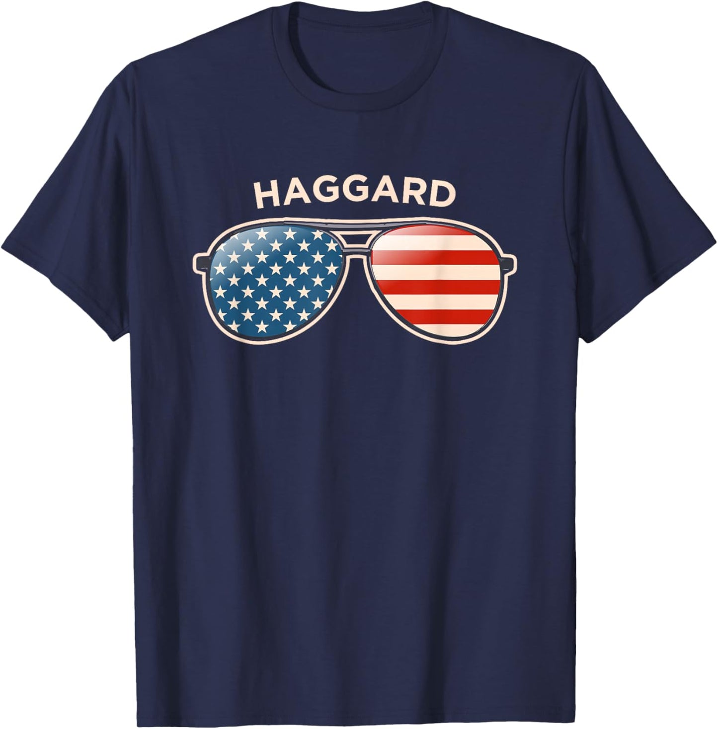 Haggard, KS Vintage US Flag Sunglasses T-Shirt - T-Shirt | Navy