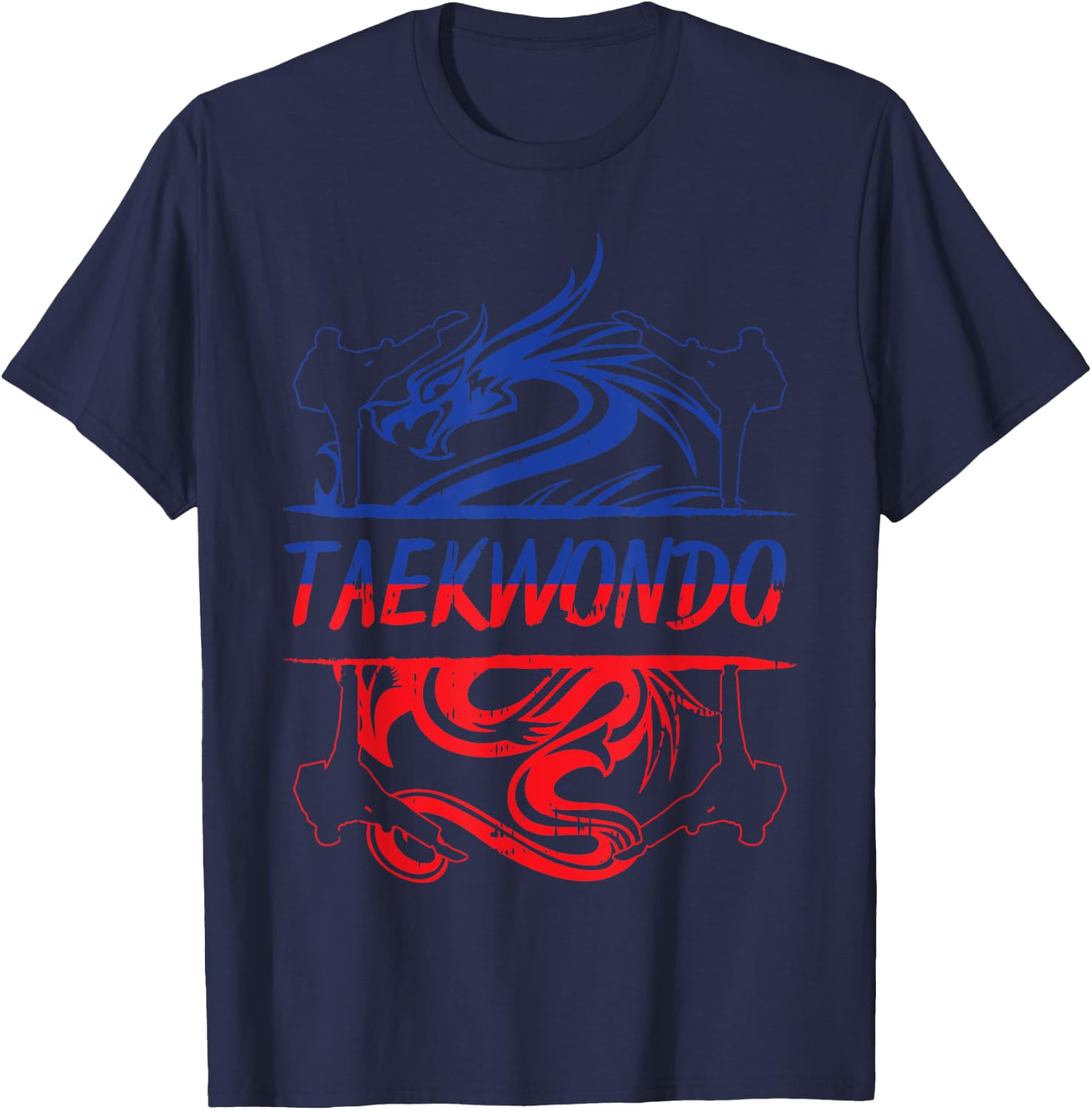 Taekwondo Dragon Cool Korean Martial Arts Men Women Gift T-Shirt - T-Shirt | Navy