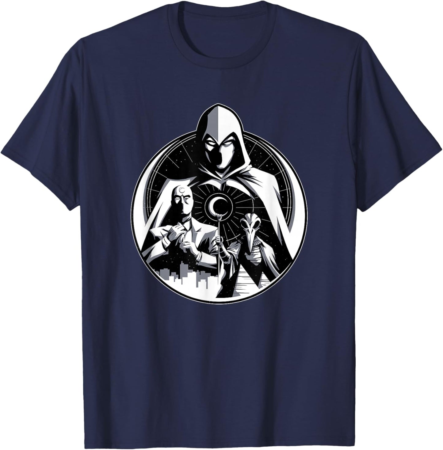 Marvel Moon Knight Mr Knight and Khonshu T-Shirt - T-Shirt | Navy