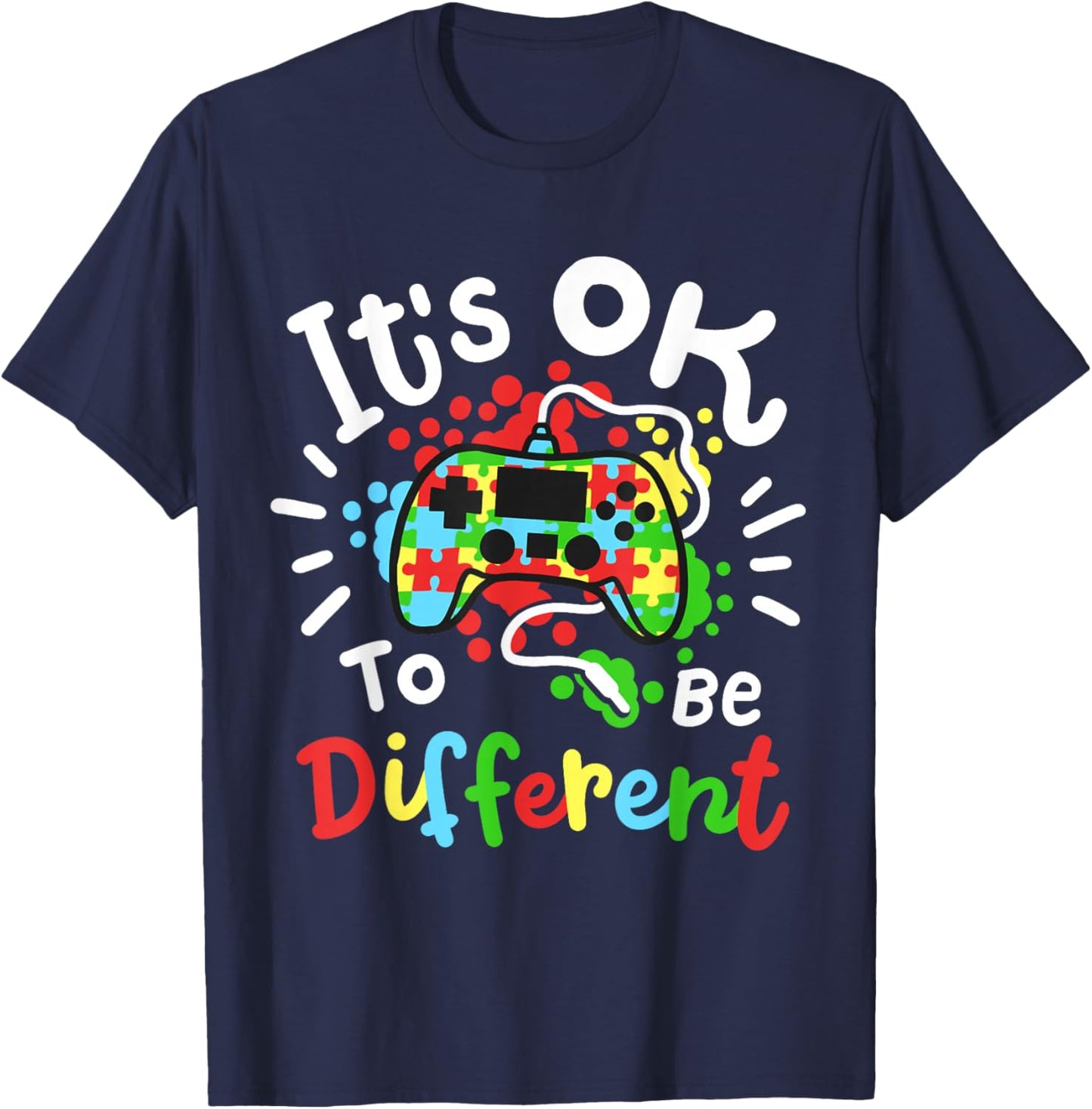 Autism Awareness Gamer T-Shirt - T-Shirt | Navy