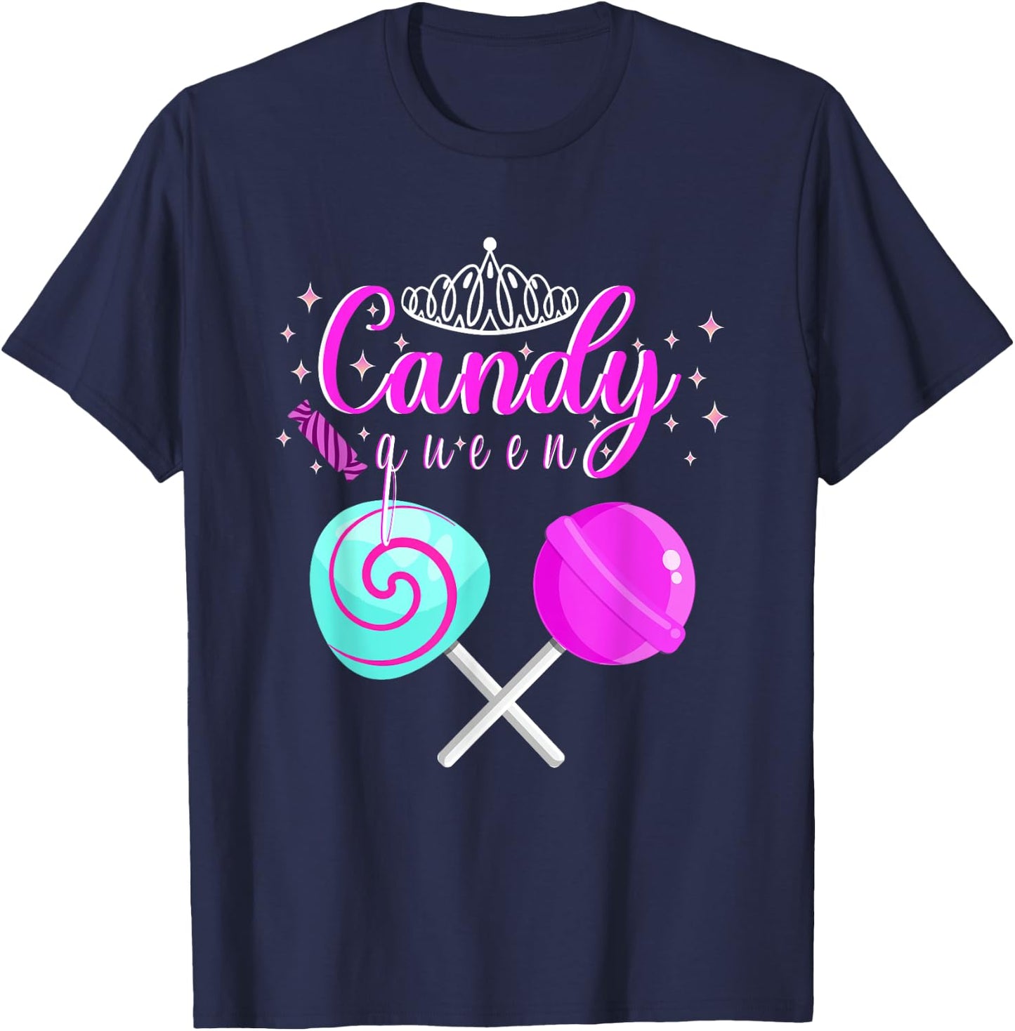 Funny Halloween Candy Queen For Lollipop Lover Girls Kids T-Shirt - T-Shirt | Navy