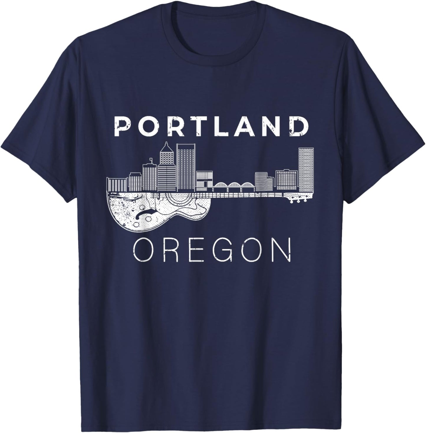 Portland Souvenir Men Oregon Lover Music Guitar T-Shirt - T-Shirt | Navy