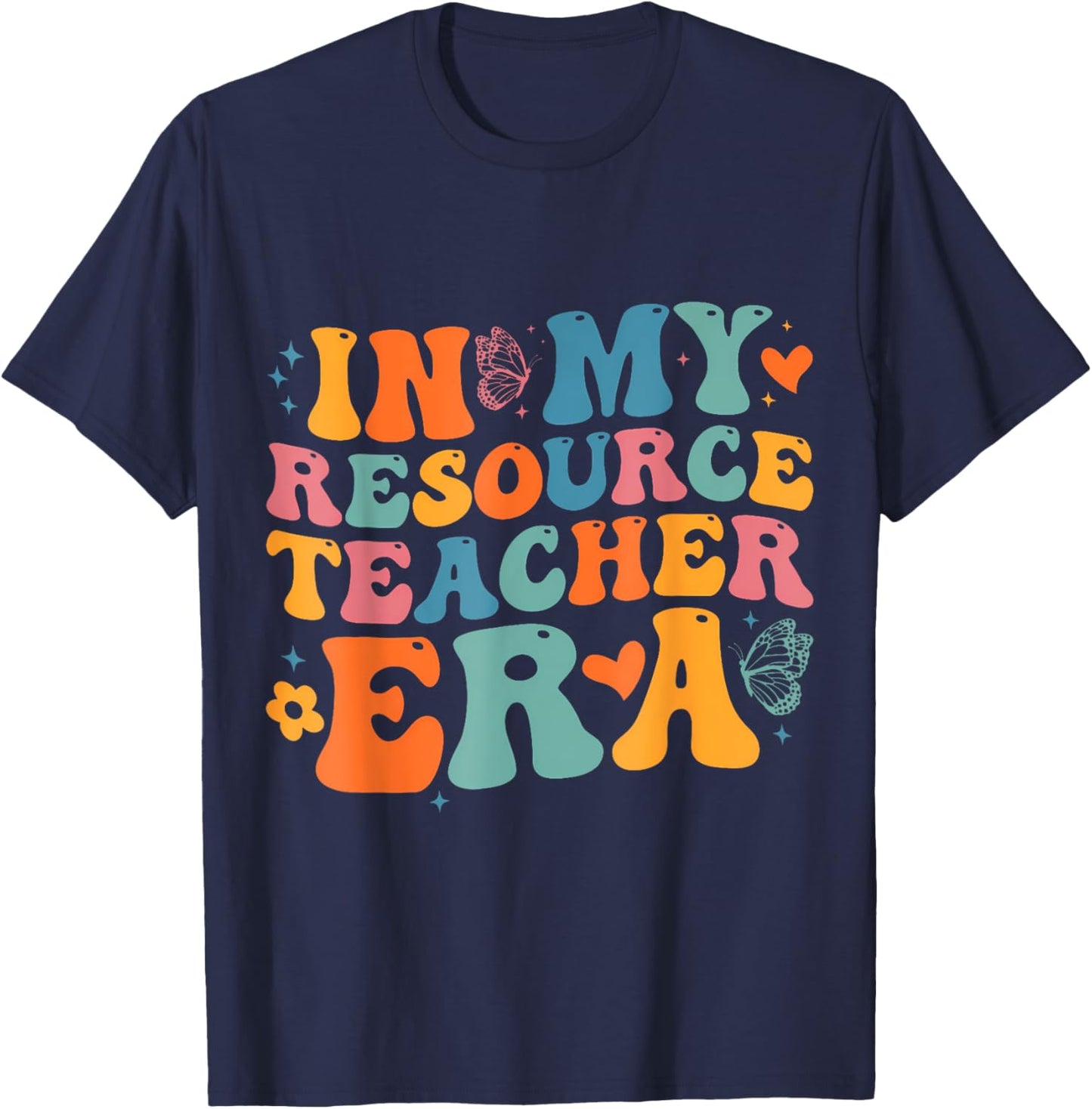 Groovy In My Resource Teacher Era Funny Men Women T-Shirt - T-Shirt | Navy
