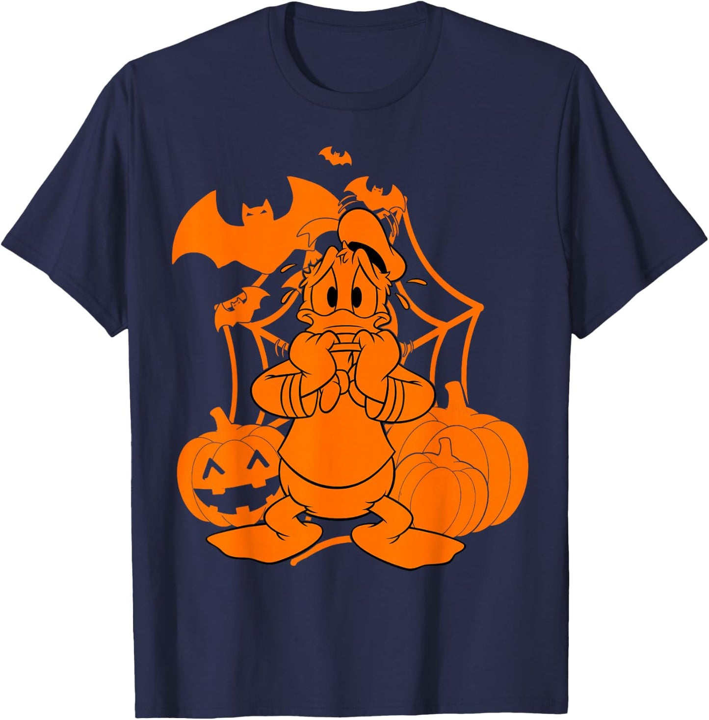 Disney Mickey & Friends Halloween Donald Duck Pumpkins T-Shirt - T-Shirt | Navy