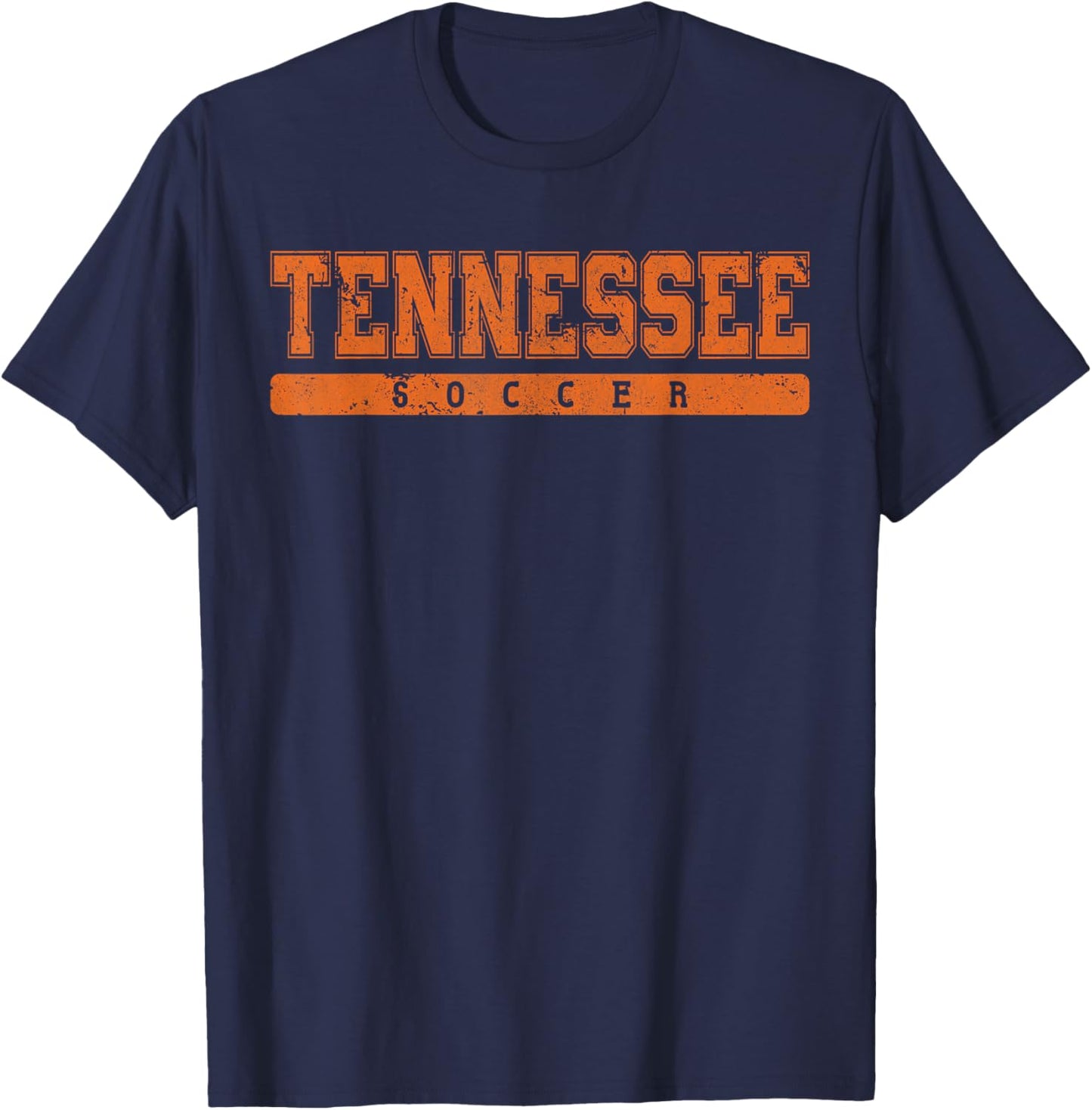 Tennessee Soccer Orange Vintage Text T-Shirt - T-Shirt | Navy