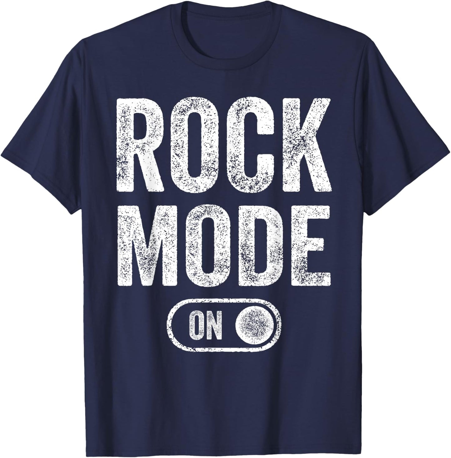 Rock Mode On Funny Rocker Gift Guitar Lover Guitarist T-Shirt - T-Shirt | Navy