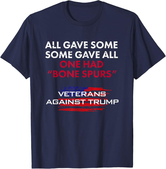 Veterans Anti-Trump Draft Dodger Bone Spurs for Vets T-Shirt - T-Shirt | Navy