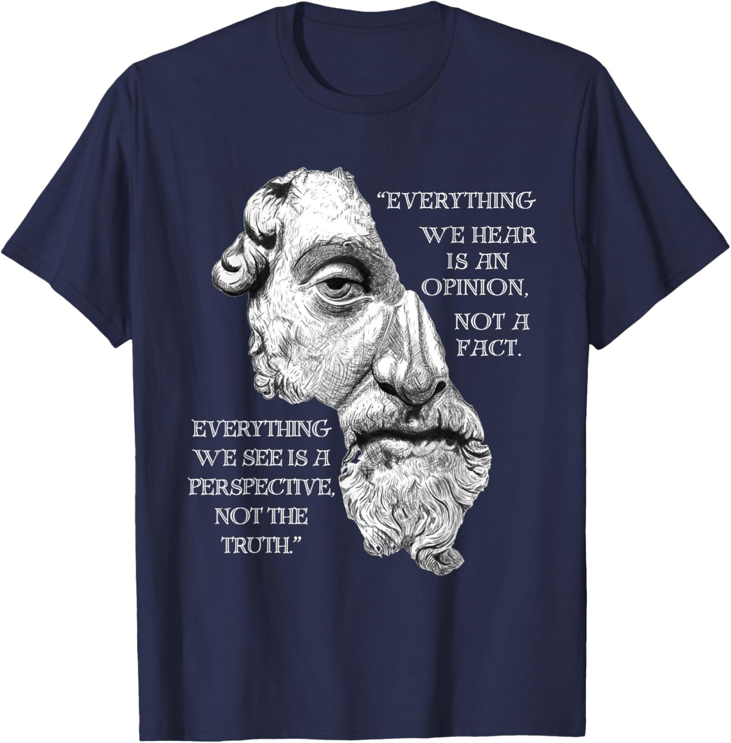 Marcus Aurelius Stoic Philosophy Roman Philosopher's Quote T-Shirt - T-Shirt | Navy