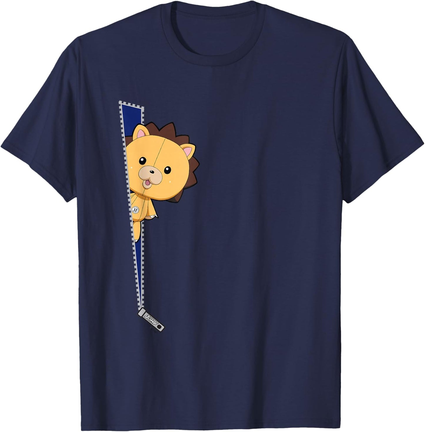 Bleach Kon Stuffed Icon with Zipper Anime T-Shirt - T-Shirt | Navy