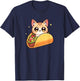 Cute Taco Cat Funny Kawaii Food T-Shirt - T-Shirt | Navy