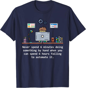 Computer Science Automation Joke T-Shirt - T-Shirt | Navy