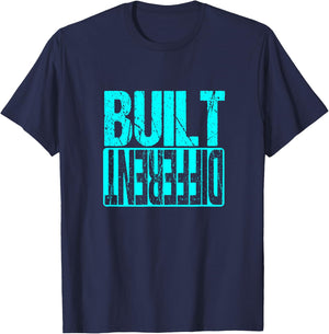Turquoise Built Different Turquoise Color Graphic Turquoise T-Shirt - T-Shirt | Navy