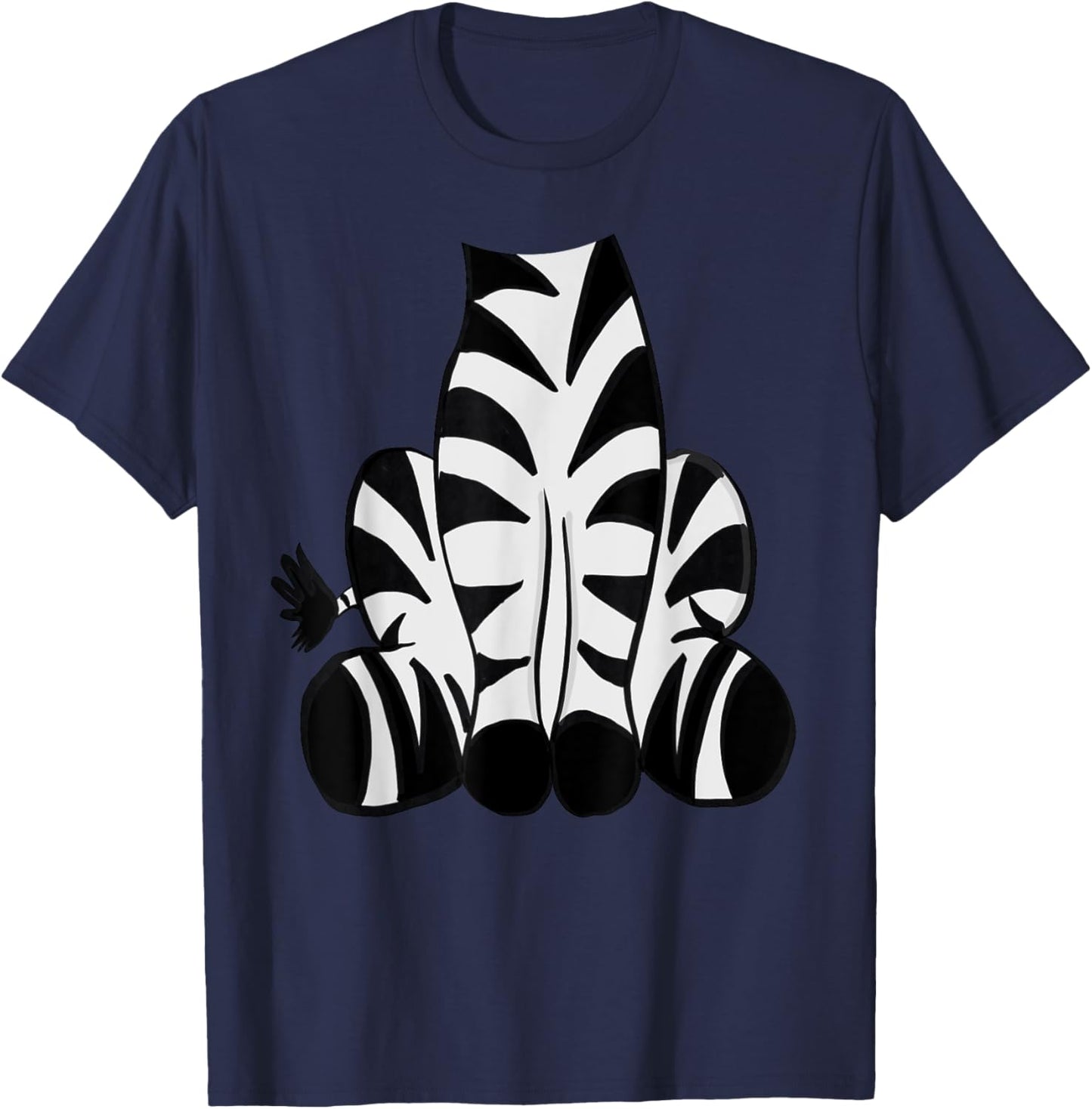 Zebra Halloween Costume Shirt - Cute Pretend Zebra Outfit T-Shirt - T-Shirt | Navy