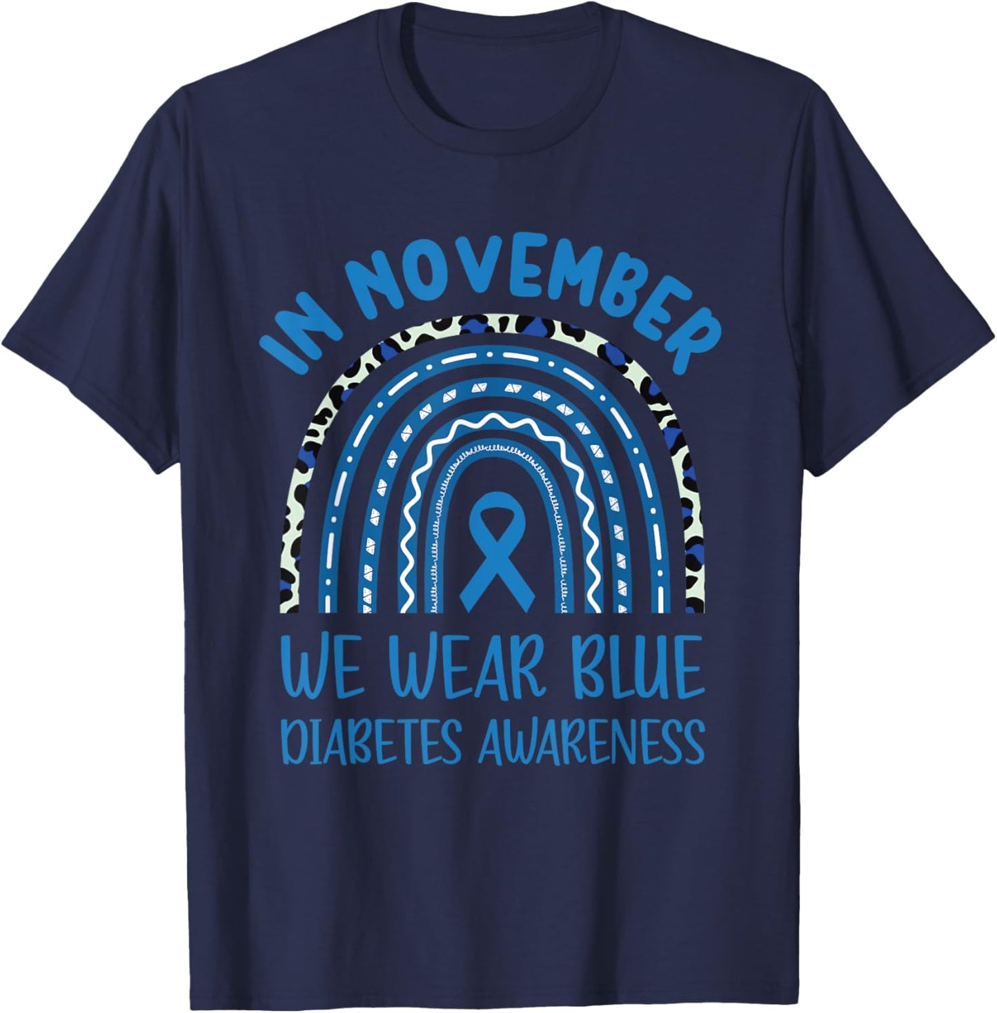 In November We Wear Blue Diabetes Awareness T-Shirt - T-Shirt | Navy