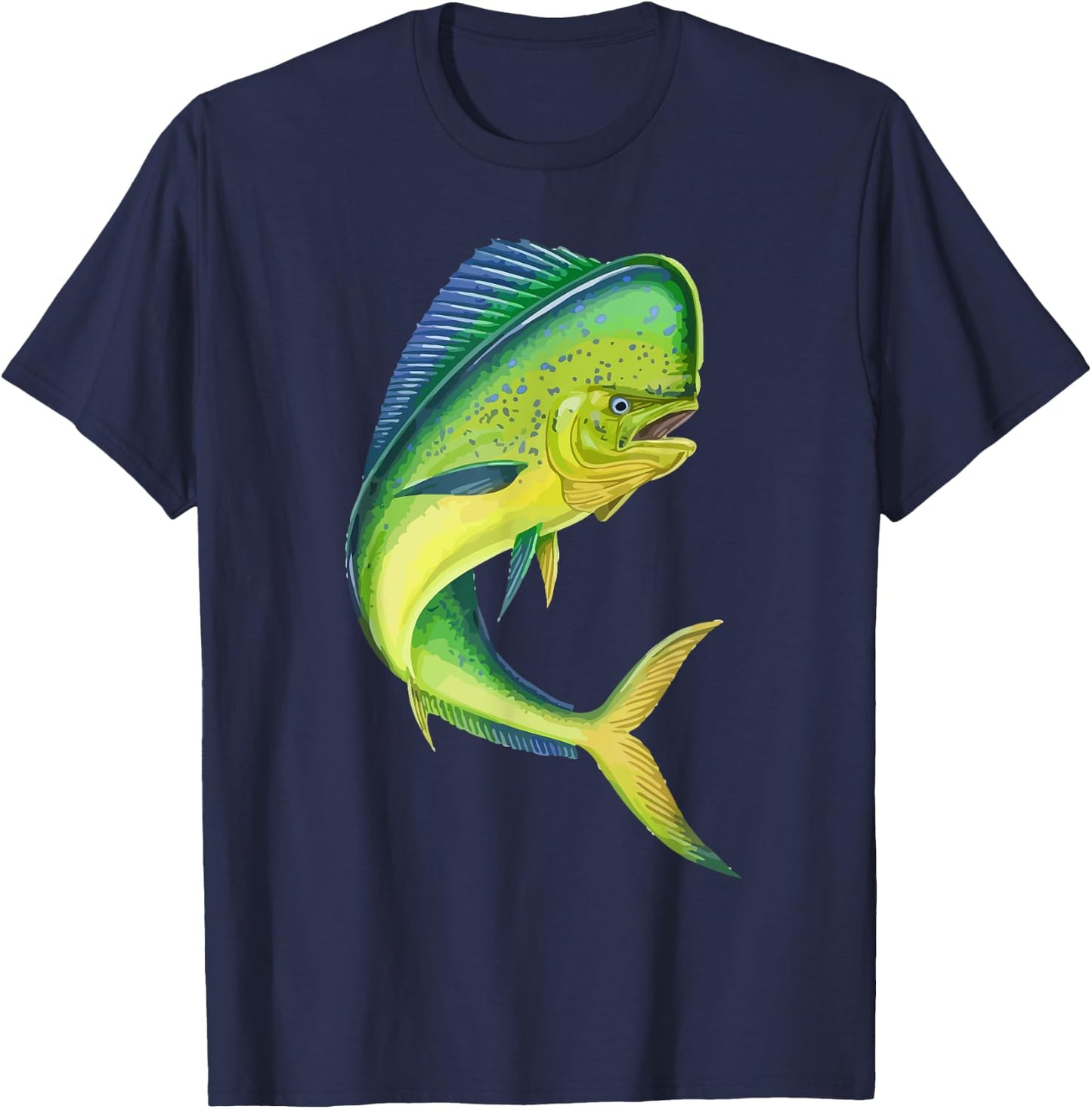 Mahi Fishing, Mahi Mahi Fish, Fishing Lover T-Shirt - T-Shirt | Navy