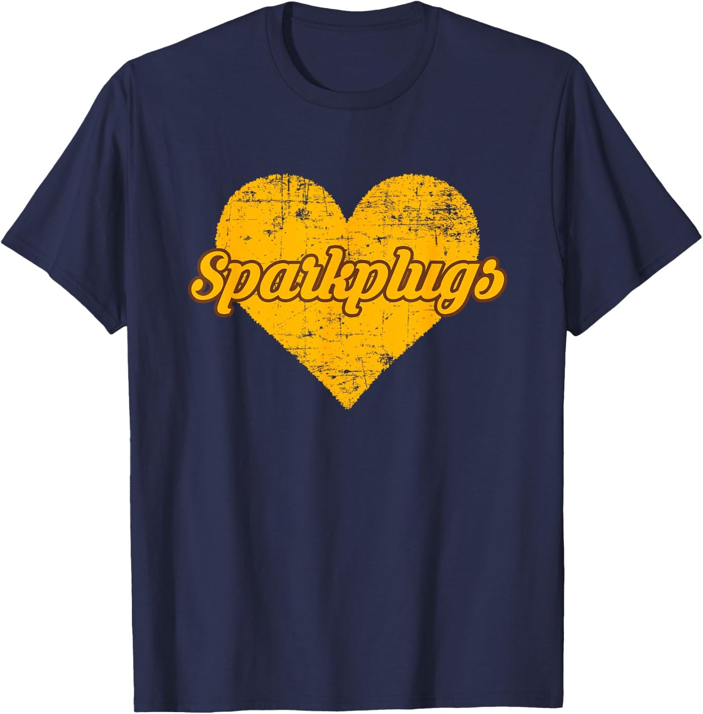 Speedway Sparkplugs Over Heart T-Shirt - T-Shirt | Navy