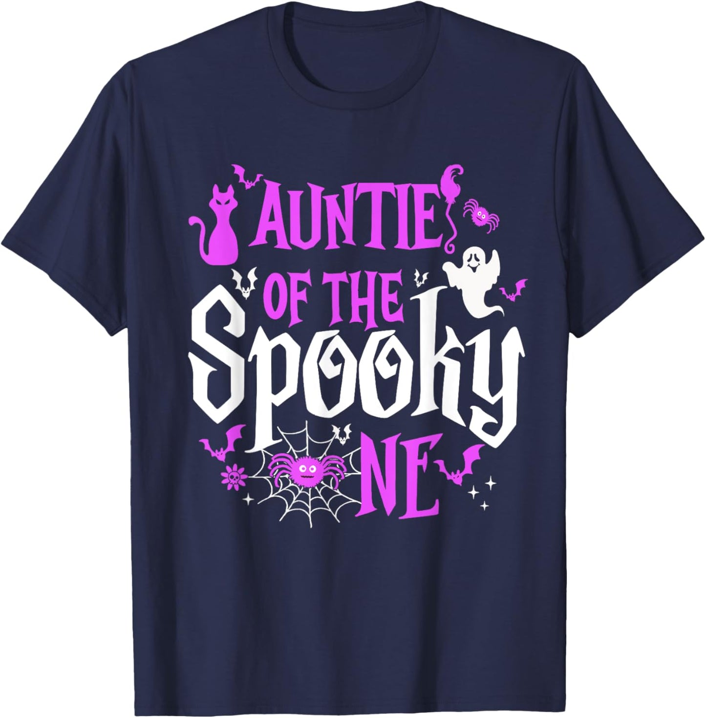 Auntie Of The Spooky One Auntie Halloween 1st Birthday Boys T-Shirt - T-Shirt | Navy