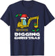 Kids Digging Christmas Excavator Xmas Truck Boys Kids Toddler T-Shirt - T-Shirt | Navy