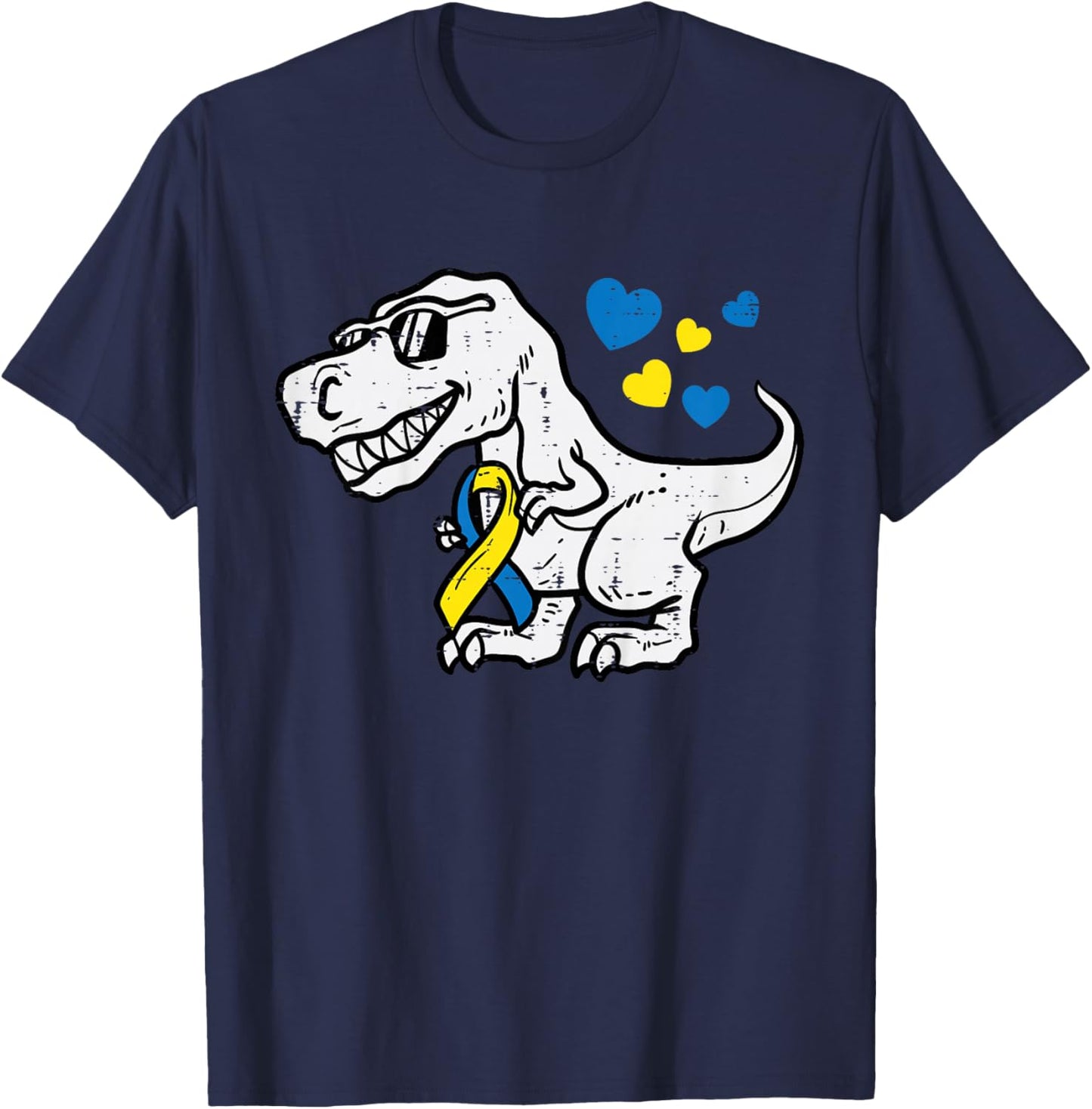 Down Syndrome Awareness Dino Trisomy 21 Trex Toddler Boy Kid T-Shirt - T-Shirt | Navy