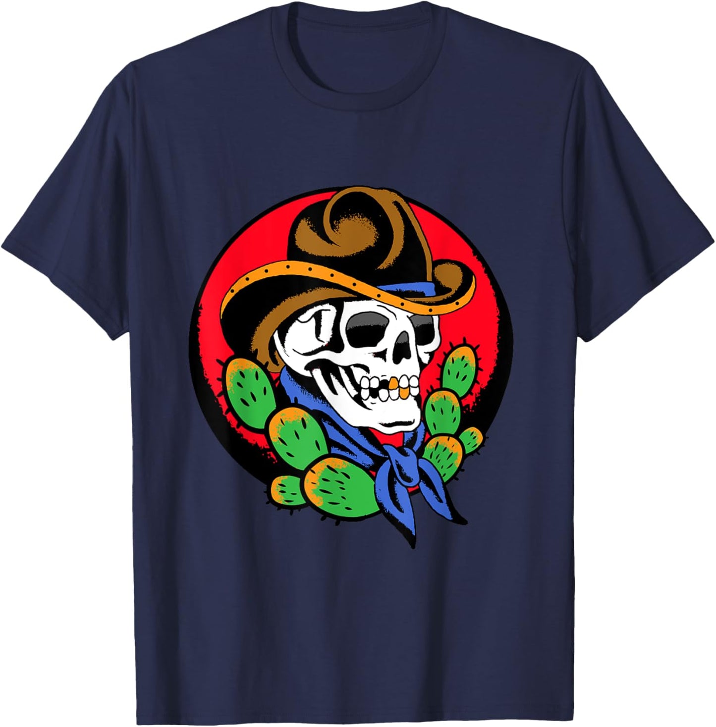Cowboy Skull Western Traditional Tattoo Artist Tattooist Alt T-Shirt - T-Shirt | Navy