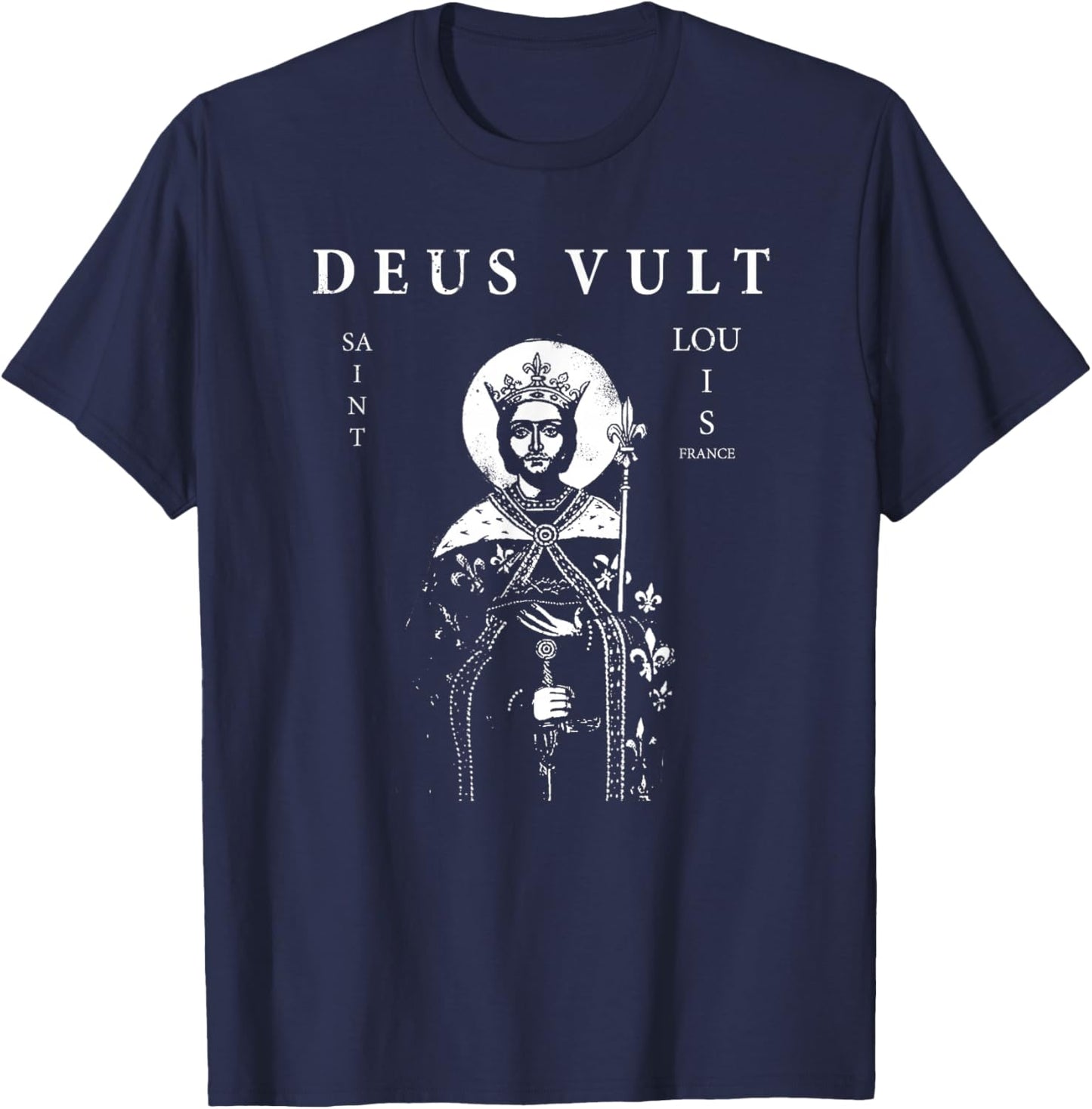 St. Louis IX "Deus Vult" T-Shirt - T-Shirt | Navy