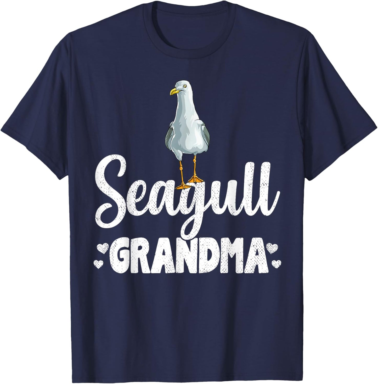 Seagull Grandma Beach Ocean gift Seagulls Men Women Kids T-Shirt - T-Shirt | Navy