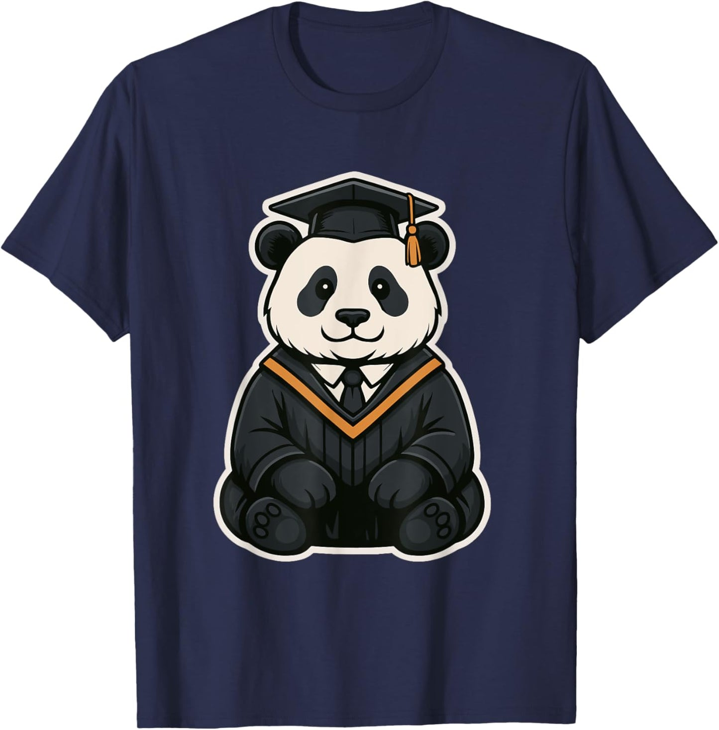 Cute Panda Graduation Shirt - Funny Graduate Gift T-Shirt - T-Shirt | Navy