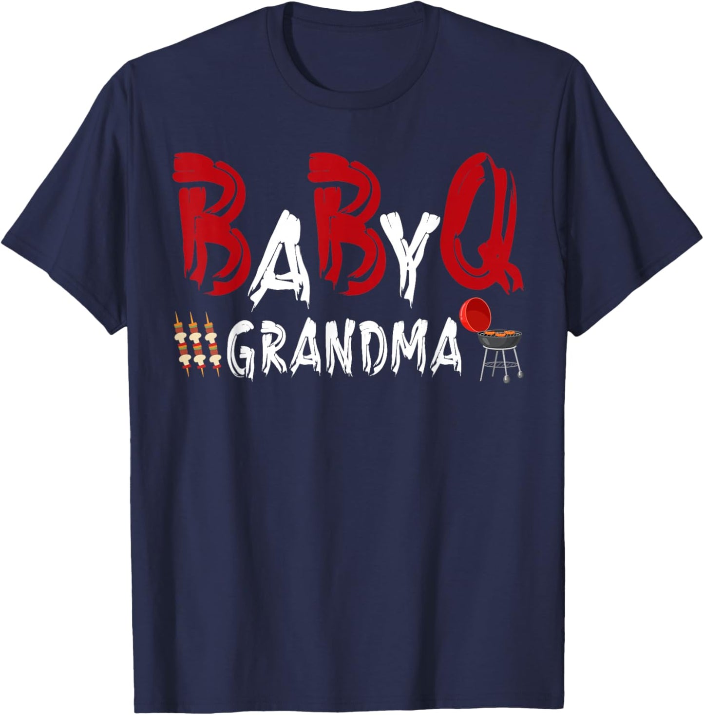 Grandma Baby BBQ Shower Themed Family Matching Barbecue T-Shirt - T-Shirt | Navy