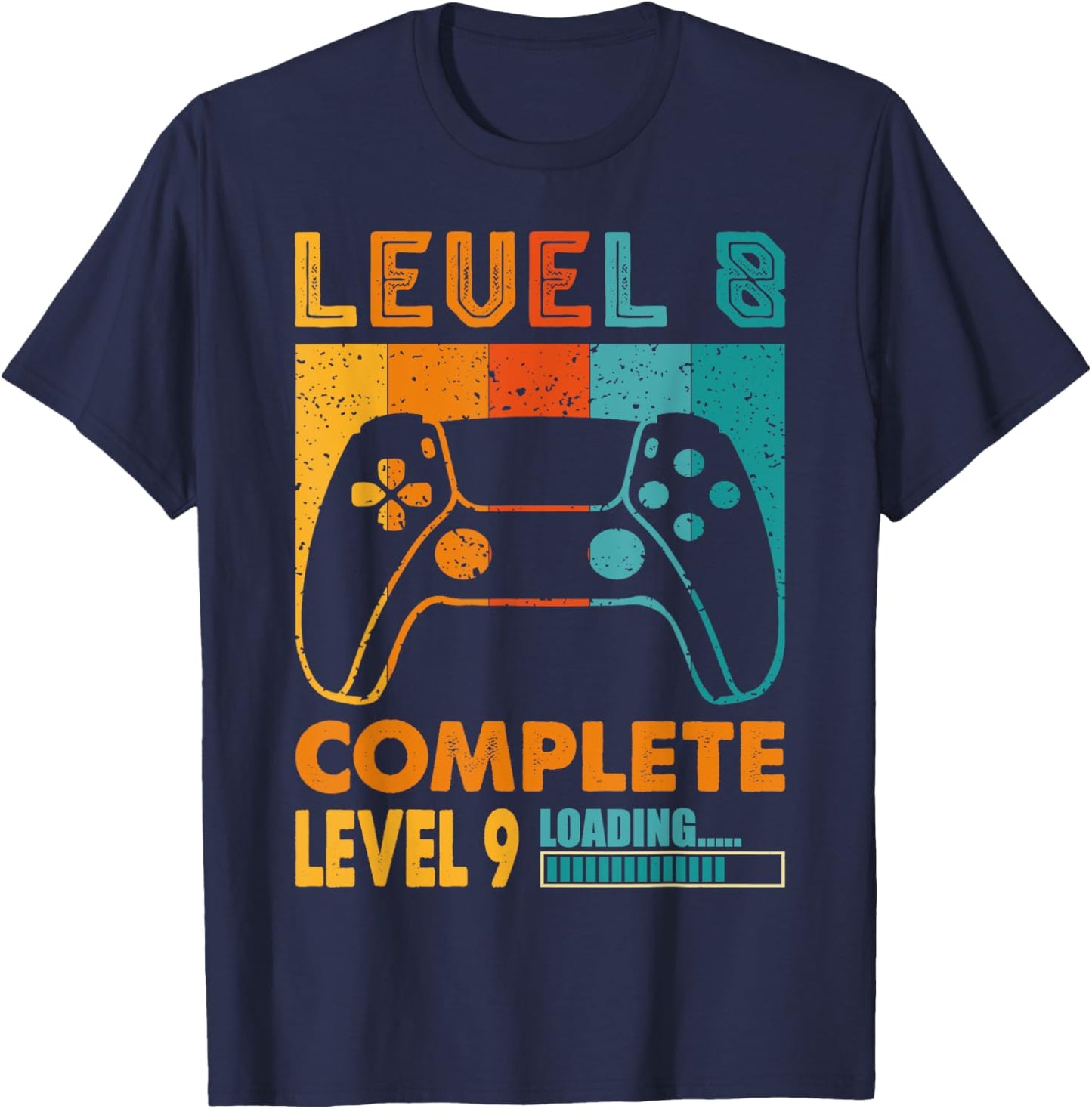 Level 8 Complete Level 9 Loading 8th Wedding Anniversary T-Shirt - T-Shirt | Navy