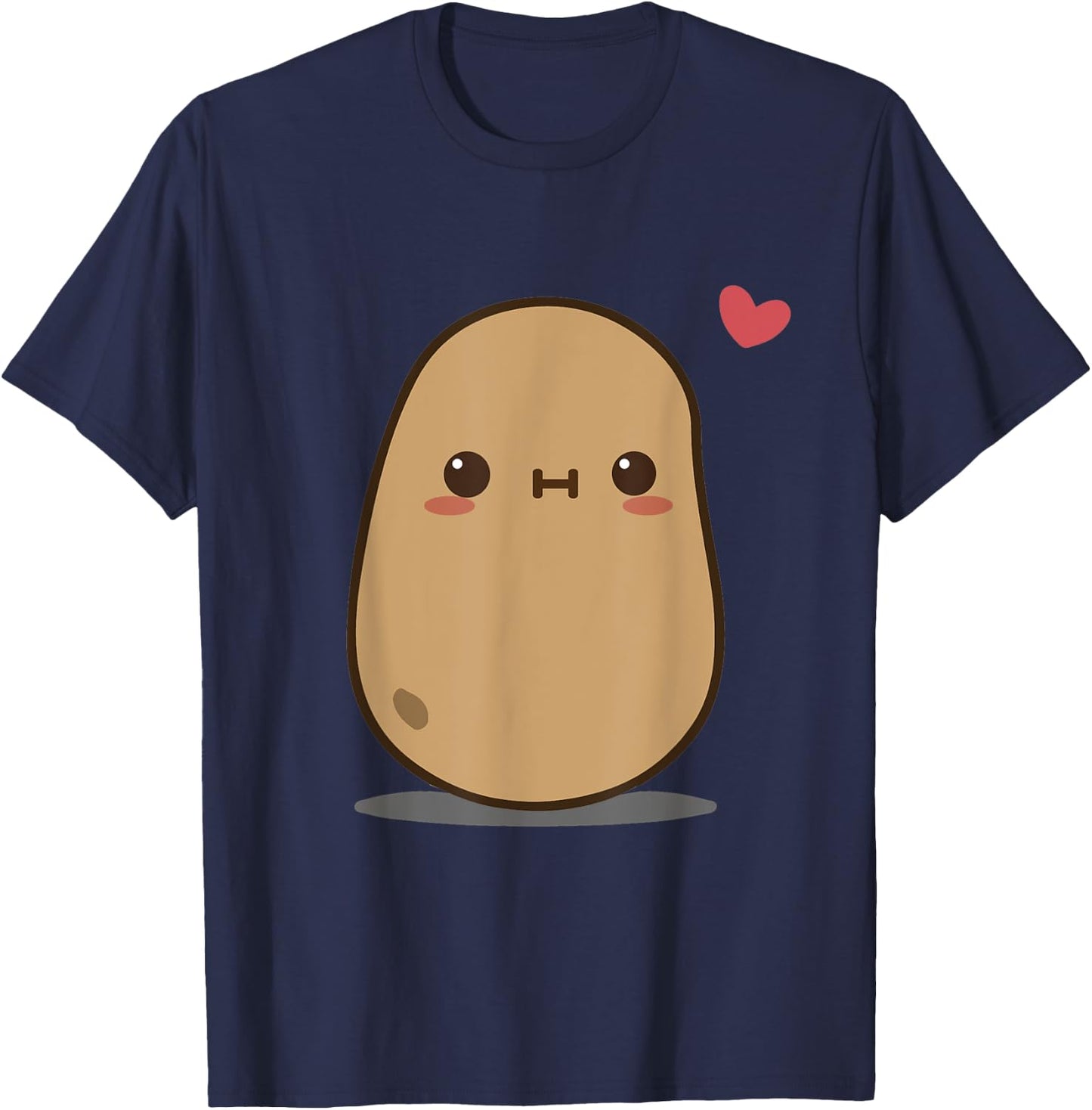 Potato Love Heart Gift Boys Men Women T-Shirt - T-Shirt | Navy