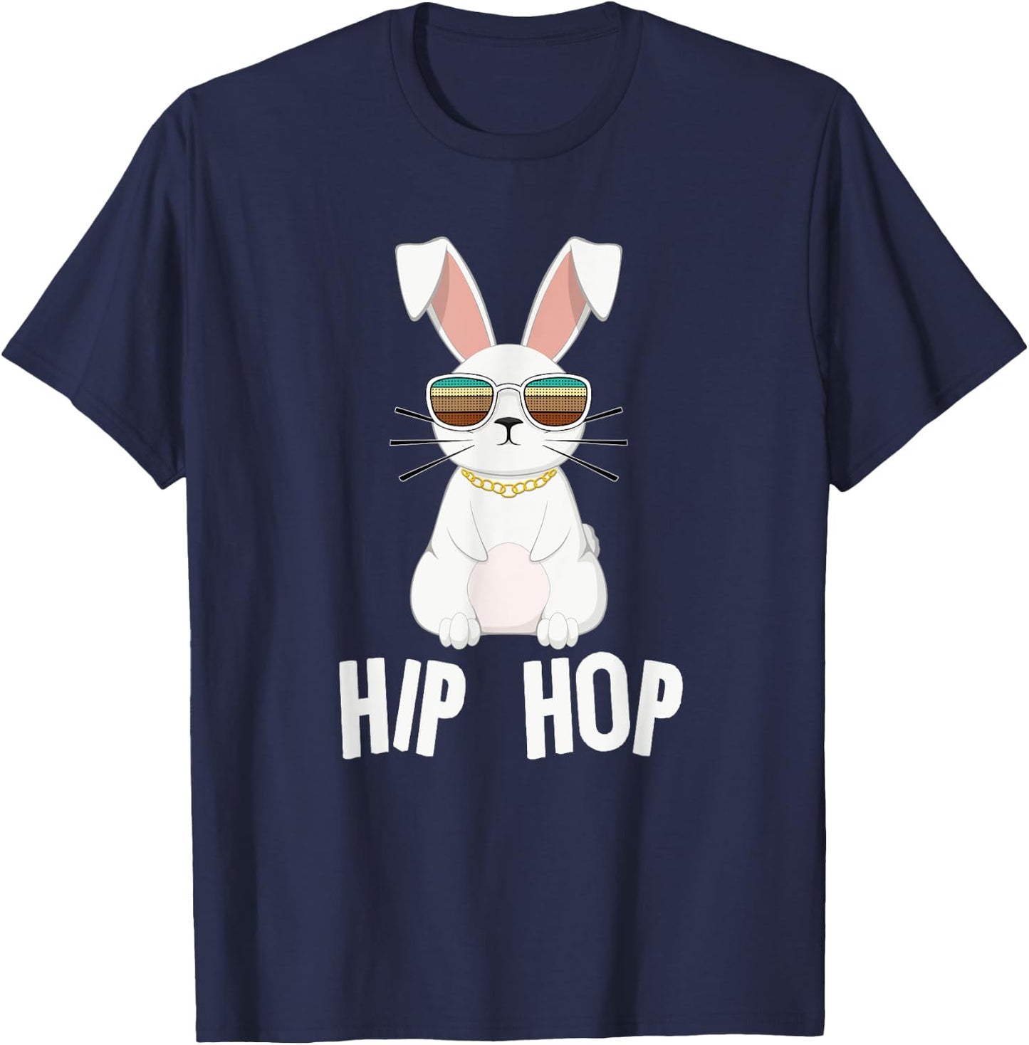 Hippity Hip Hop Bunny T Shirt Toddler Easter Bunny Rap Shirt T-Shirt - T-Shirt | Navy