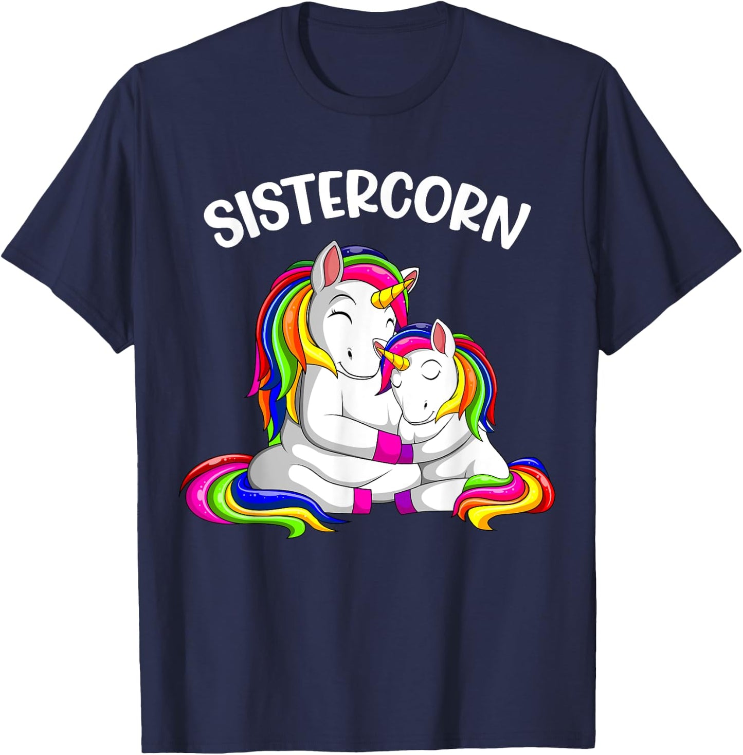 Sistercorn Unicorn Sister Girls T-Shirt - T-Shirt | Navy