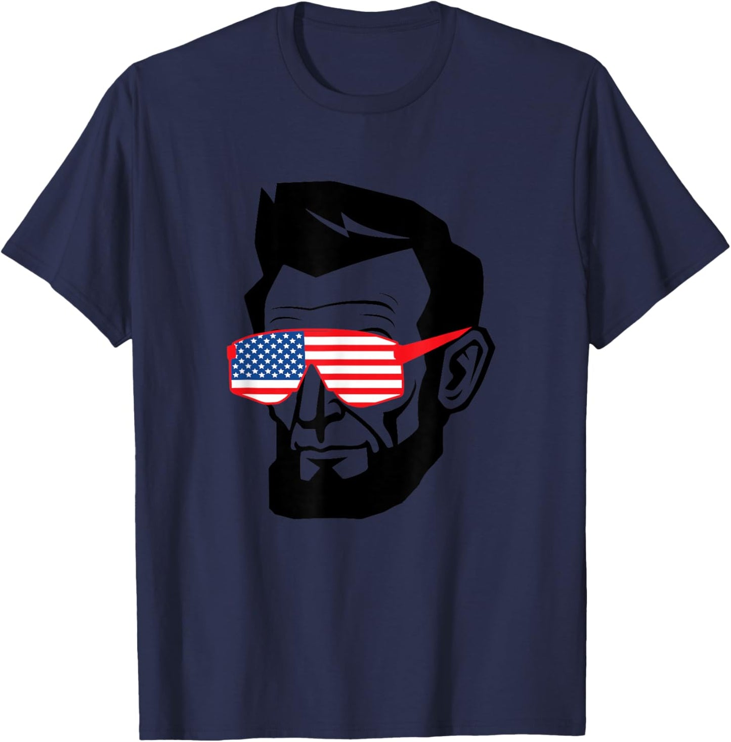 Funny Abraham Abe Lincoln Shirt July 4th Funny Men's Boys T-Shirt - T-Shirt | Navy