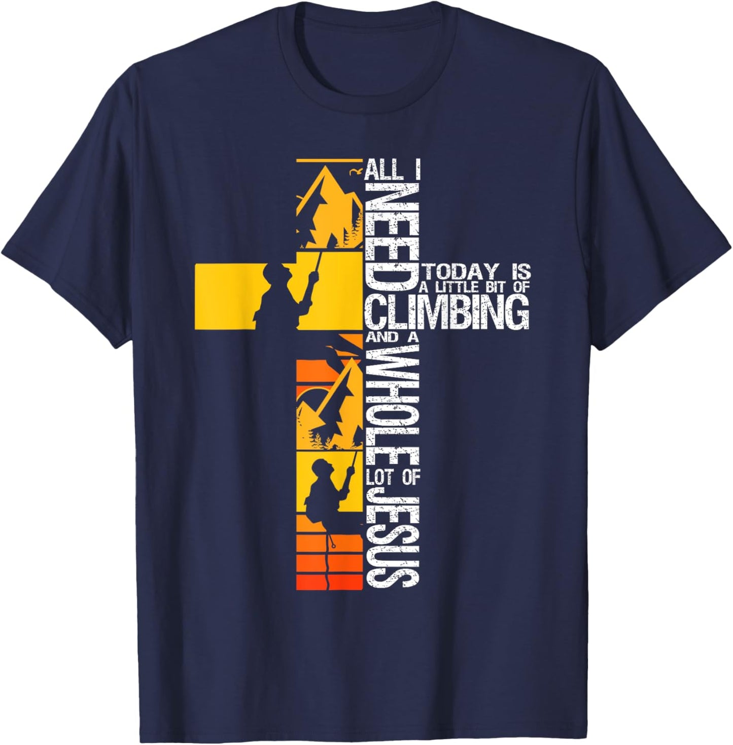 Climbing Jesus Is My Rock Christian Rock Climber Boulderer T-Shirt - T-Shirt | Navy