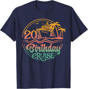 20th Birthday Cruise 20 Years Old Birthday Cruising Crew T-Shirt - T-Shirt | Navy