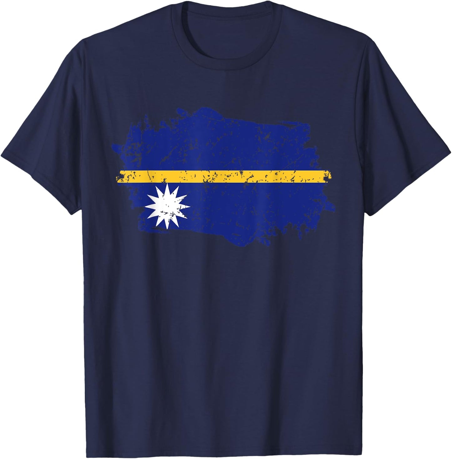 Nauru Flag Design Grunge Country Flag Nauru T-Shirt - T-Shirt | Navy