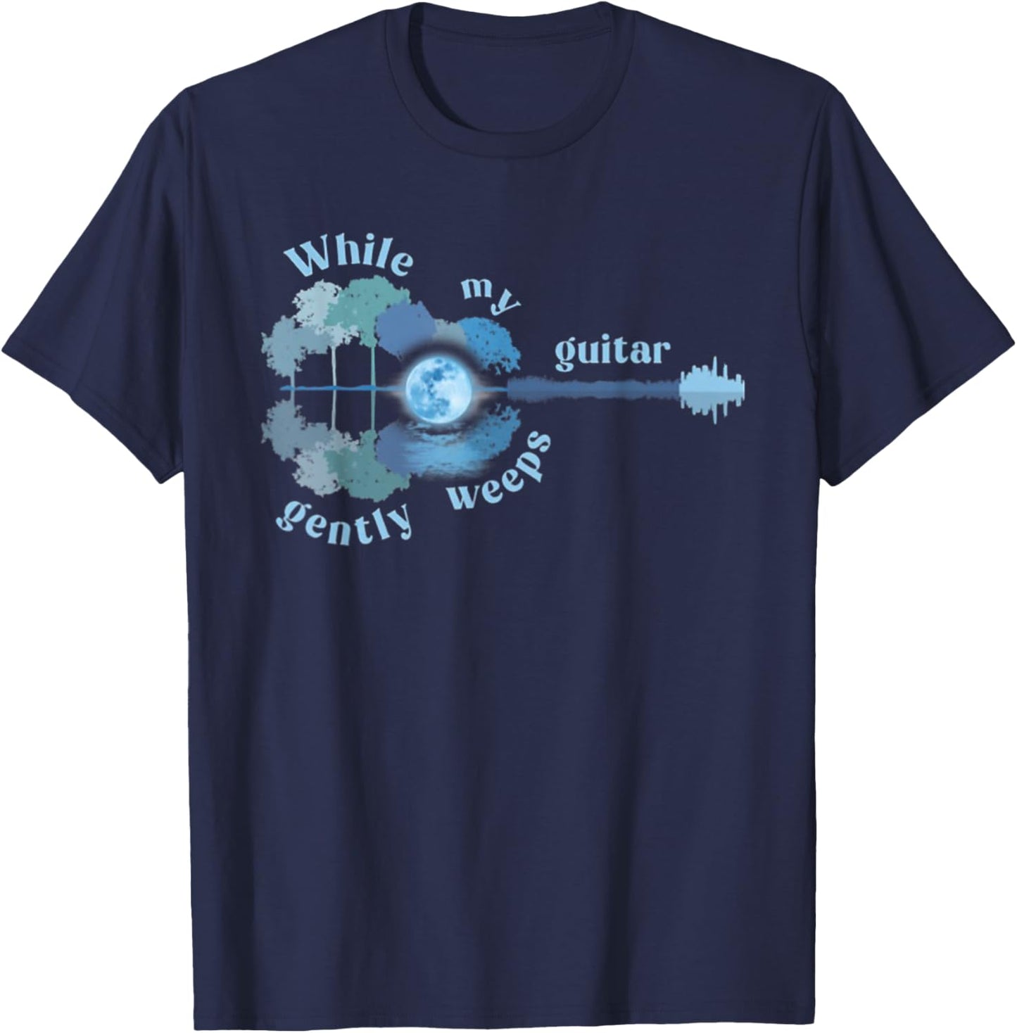 While My Guitar Gently Weeps T-Shirt - T-Shirt | Navy