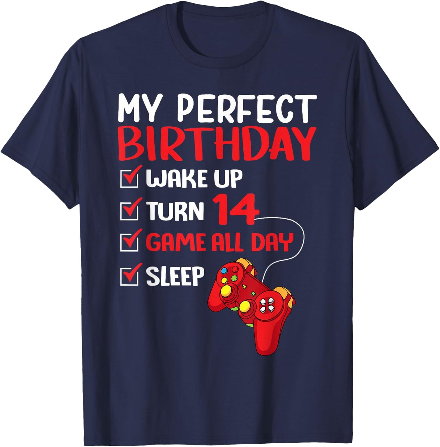 14. Perfect Birthday Player, the 14 Year Old T-Shirt - T-Shirt | Navy
