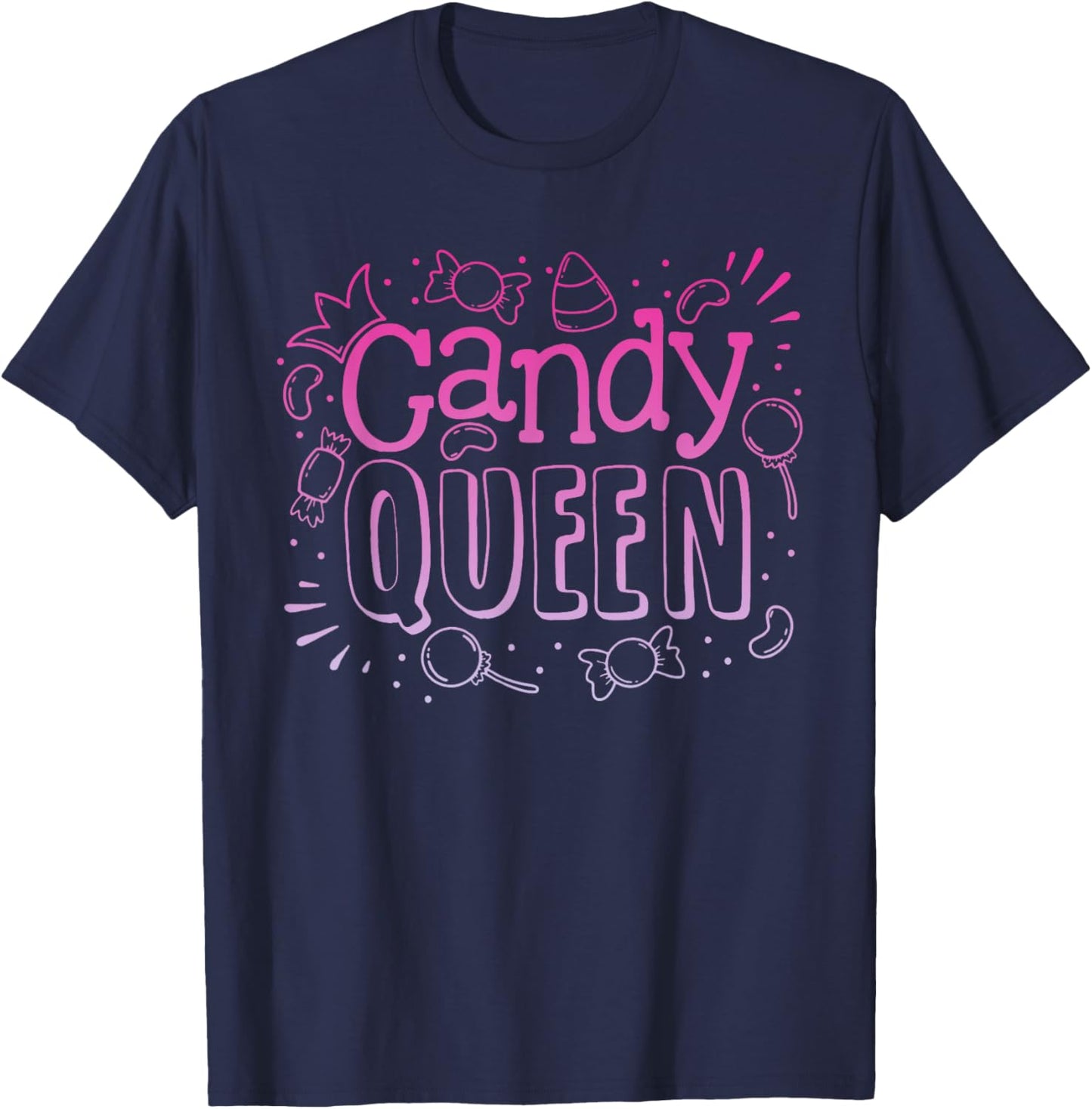Cute Candy Queen Funny Halloween Girls Women T-Shirt - T-Shirt | Navy