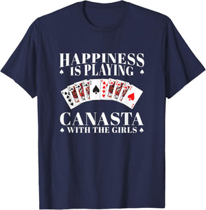 Happiness Is Playing Funny Canasta Card Game With The Girls T-Shirt - T-Shirt | Navy