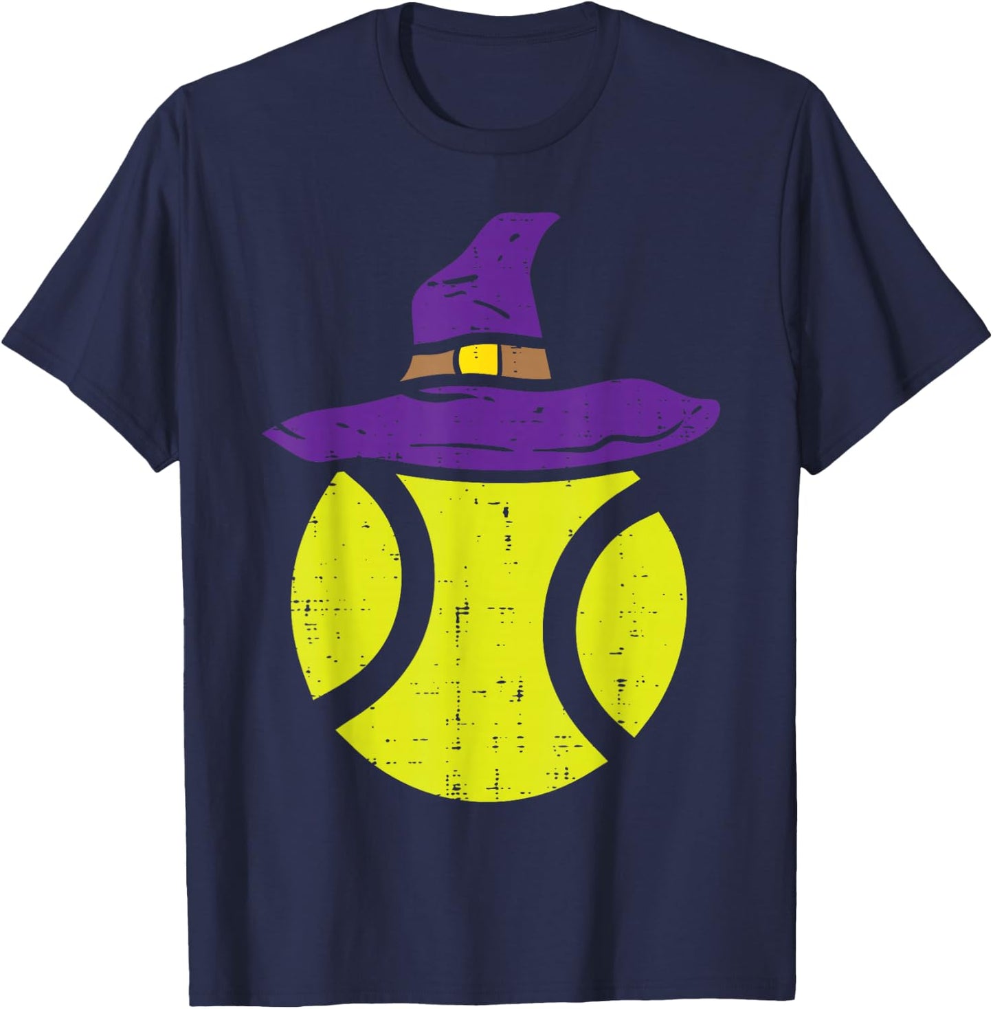 Tennis Ball Witch Hat Funny Halloween Sport Player Gift T-Shirt - T-Shirt | Navy