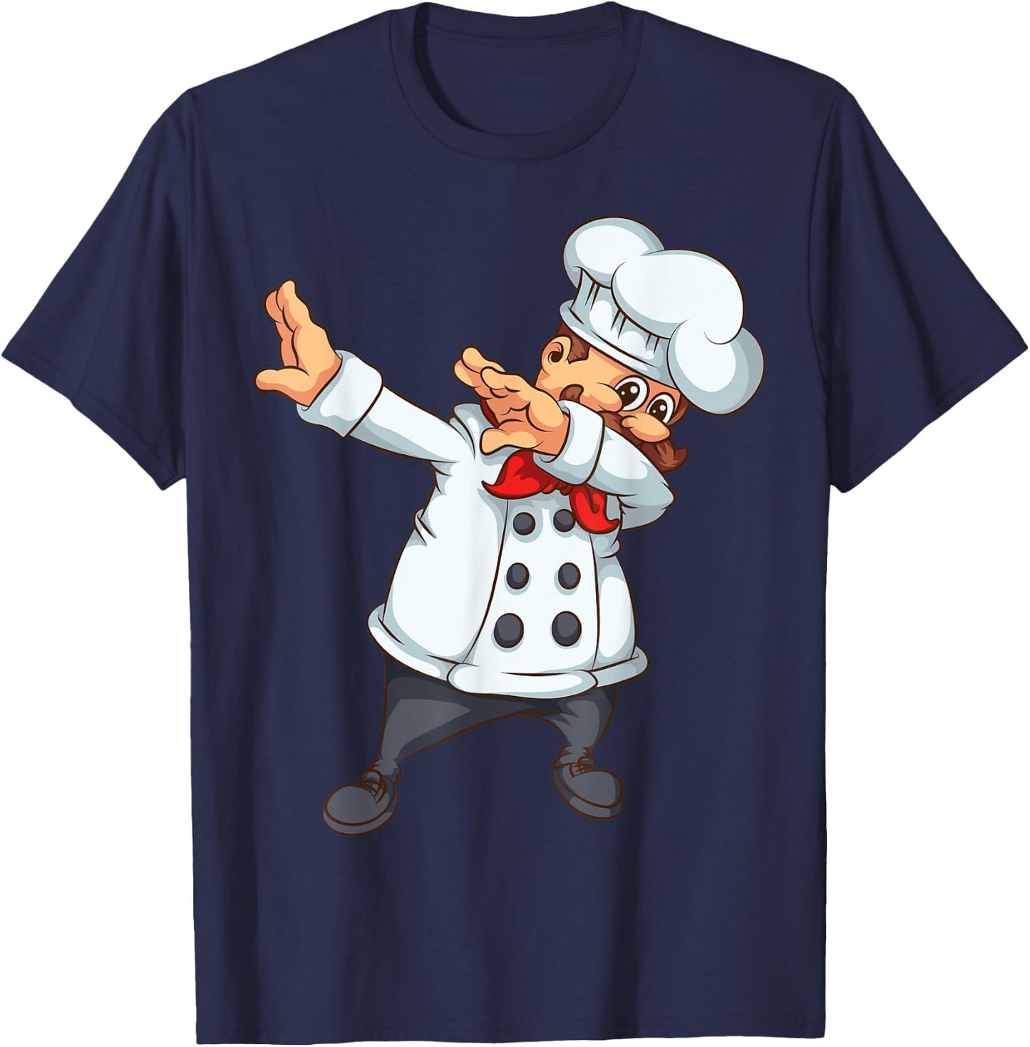 Cute Dabbing Chef | Funny Dab Dance Pastry Cook Food Gift T-Shirt - T-Shirt | Navy