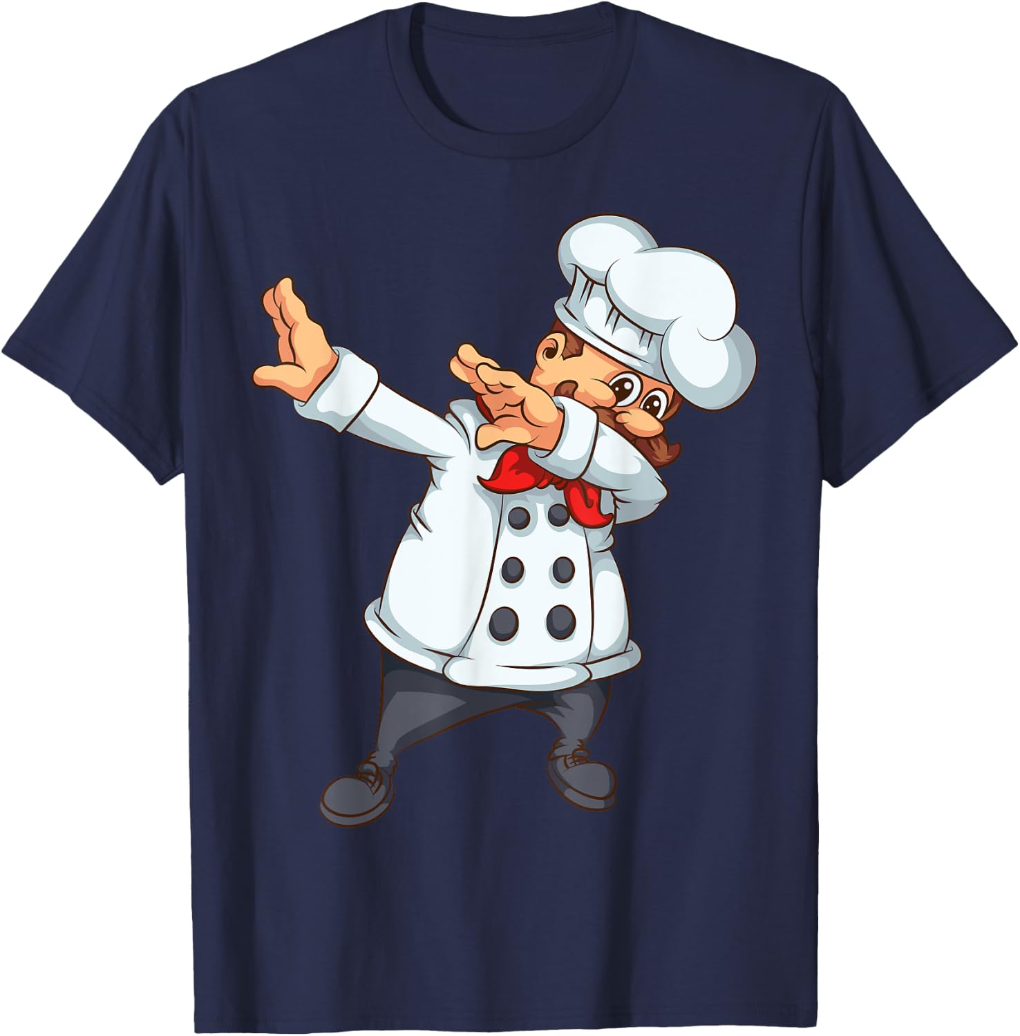 Cute Dabbing Chef | Funny Dab Dance Pastry Cook Food Gift T-Shirt - T-Shirt | Navy